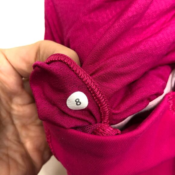 Lululemon Dancing Warrior Tank Jeweled Magenta Luon Strappy Back Yoga Top 8 - Picture 6 of 9